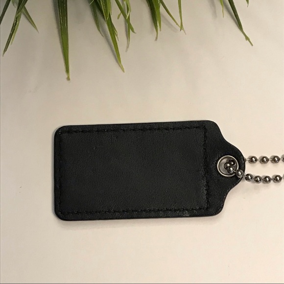X-Large 3” COACH Black Patent Leather Hanging Tag Keychain Key FOB Bag Charm - Picture 2 of 4